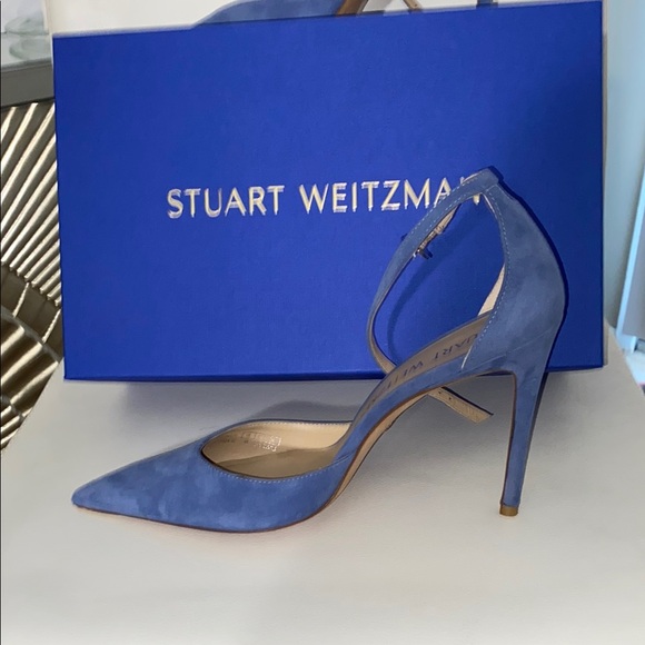 4 inch Stuart Weitzman Women's Blue Heels - Picture 2 of 4